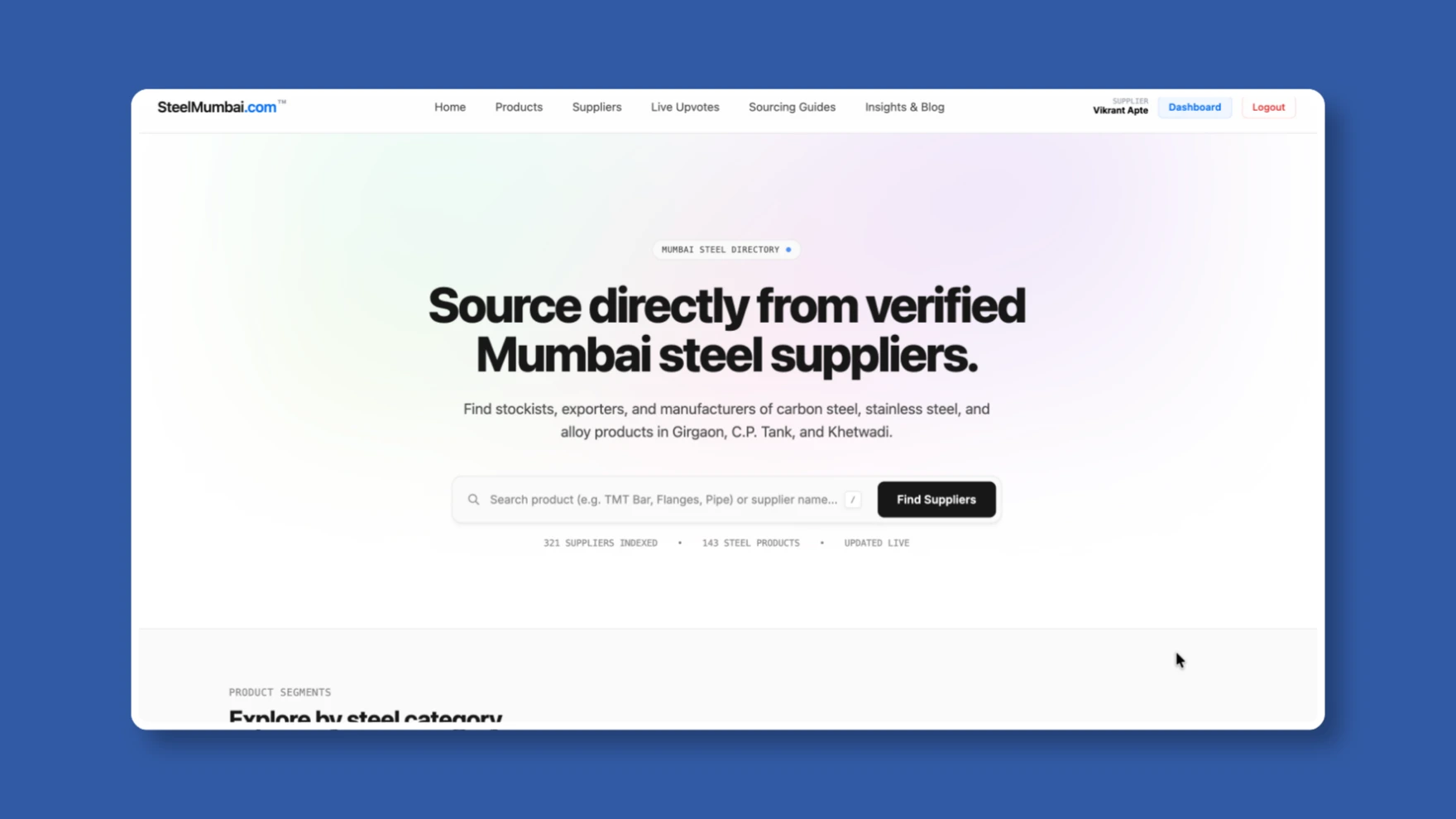 Steel Mumbai B2B Directory Showcase